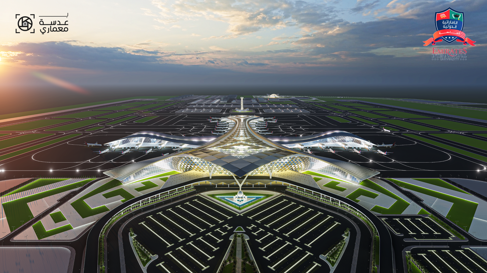 مشروع تصميم مطار صنعاء الدولي -مشروع تخرج 2020 حاصل على درجة الإمتياز-الجامعة الإماراتية الدولية-اليمن
