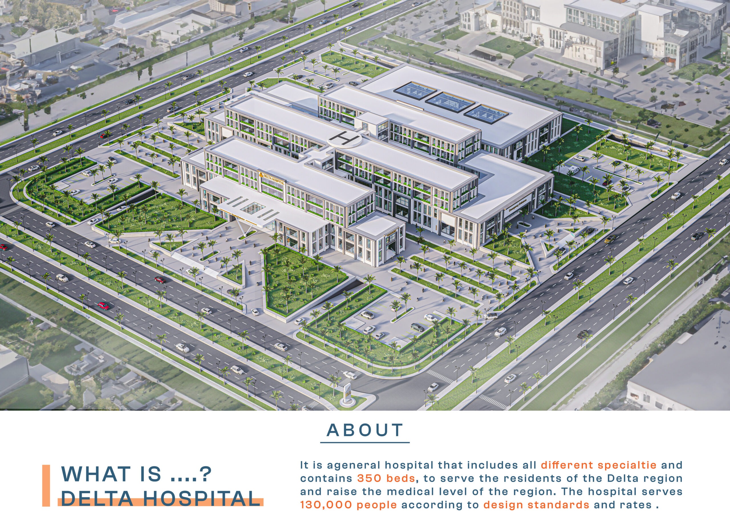  مشروع تصميم مستشفى عام 2023 تتسع ل 350 سريرا بالمنصورة الجديدة 
