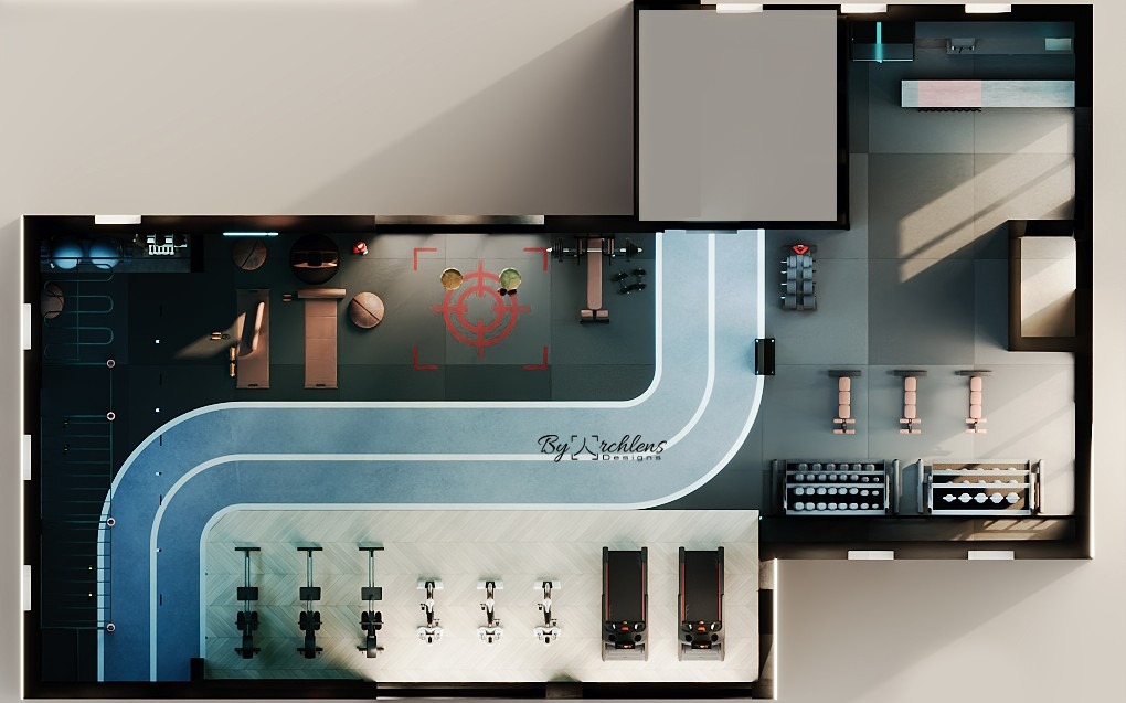 تصميم داخلي صالة فتنس وكروسفيت بالامارات